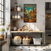 Vibrant Mexico City Market Poster