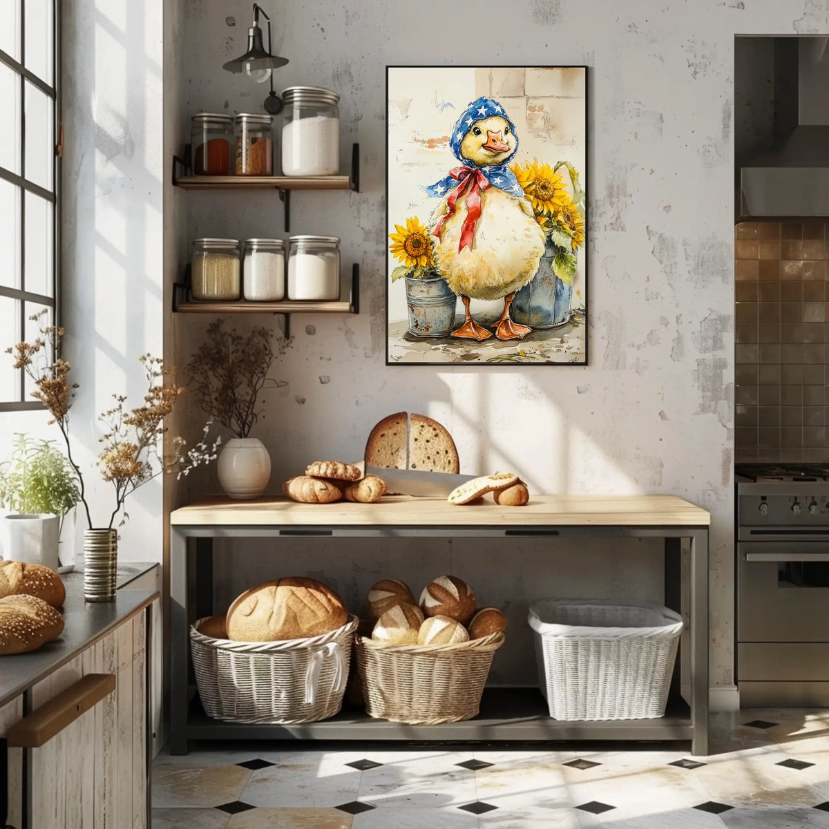 Chubby Goose With Star Spangled Blue Bonnet Poster