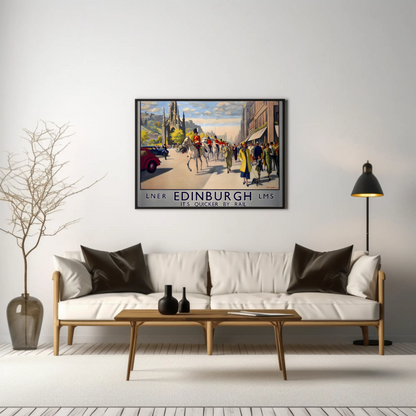 Edinburgh Travel by Rail Poster