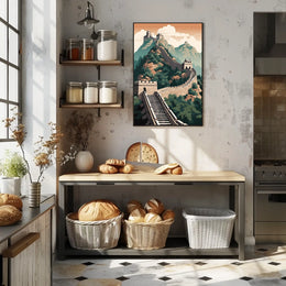 Majestic View of China's Great Wall Cultural Heritage Poster