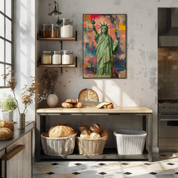 Statue of Liberty Vibrant Pop Art Poster - Abstract, Artistic, or Pop Culture Poster