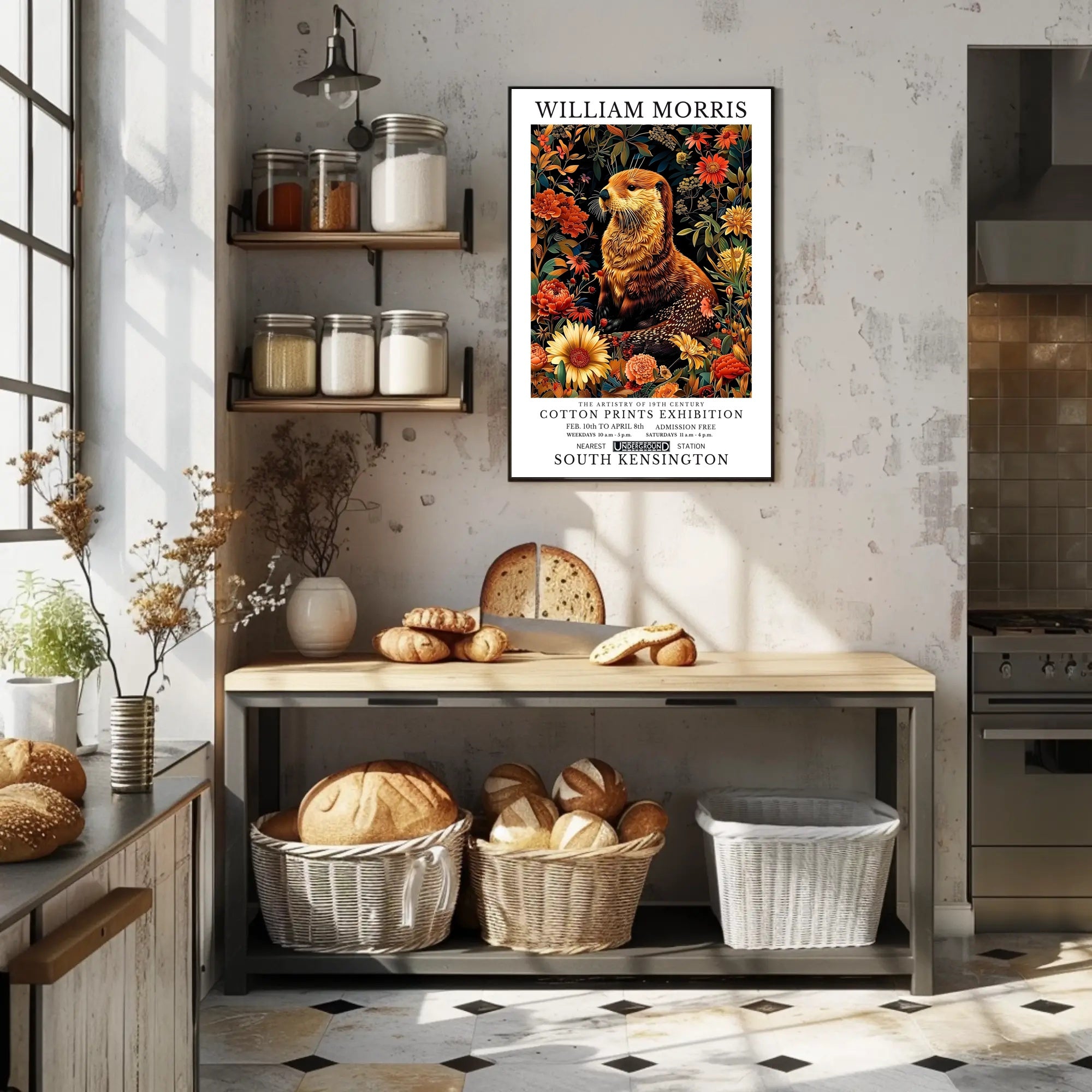 William Morris Exhibition Vintage Floral Heritage Poster