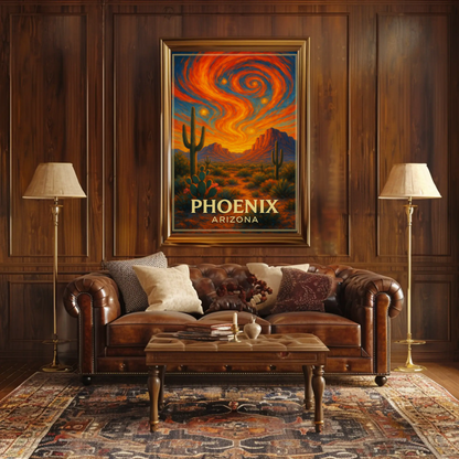 Phoenix Arizona Starry Desert Sky Travel Poster