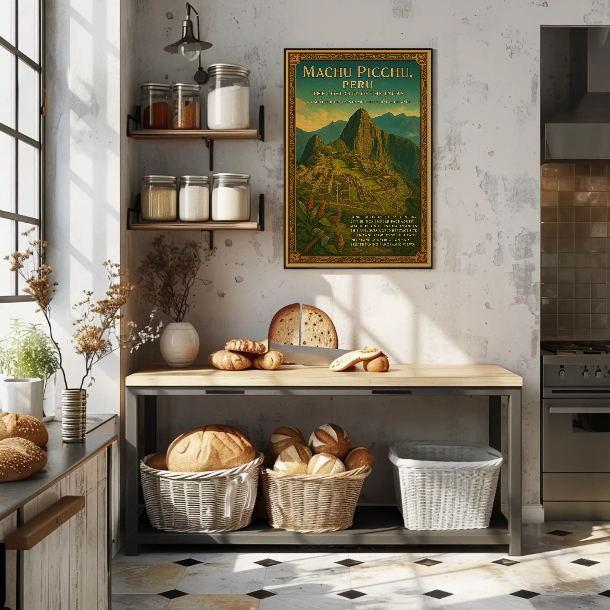 Machu Picchu Vintage Lost City Travel Poster