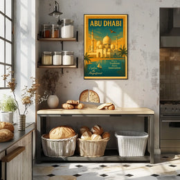 Abu Dhabi Grandeur Vintage Travel Poster