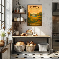 Iowa Scenic Travel Invitation - Vintage Countryside Travel Poster