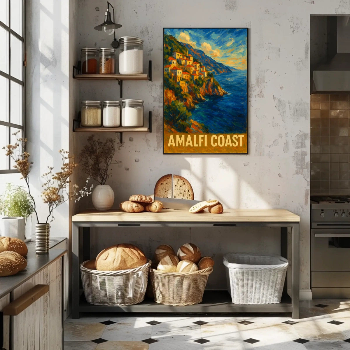 Amalfi Coast Poster Wall Art For Coastal Home Decor