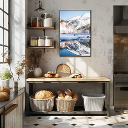 Serene Winter Mountain Reflection National Park Poster