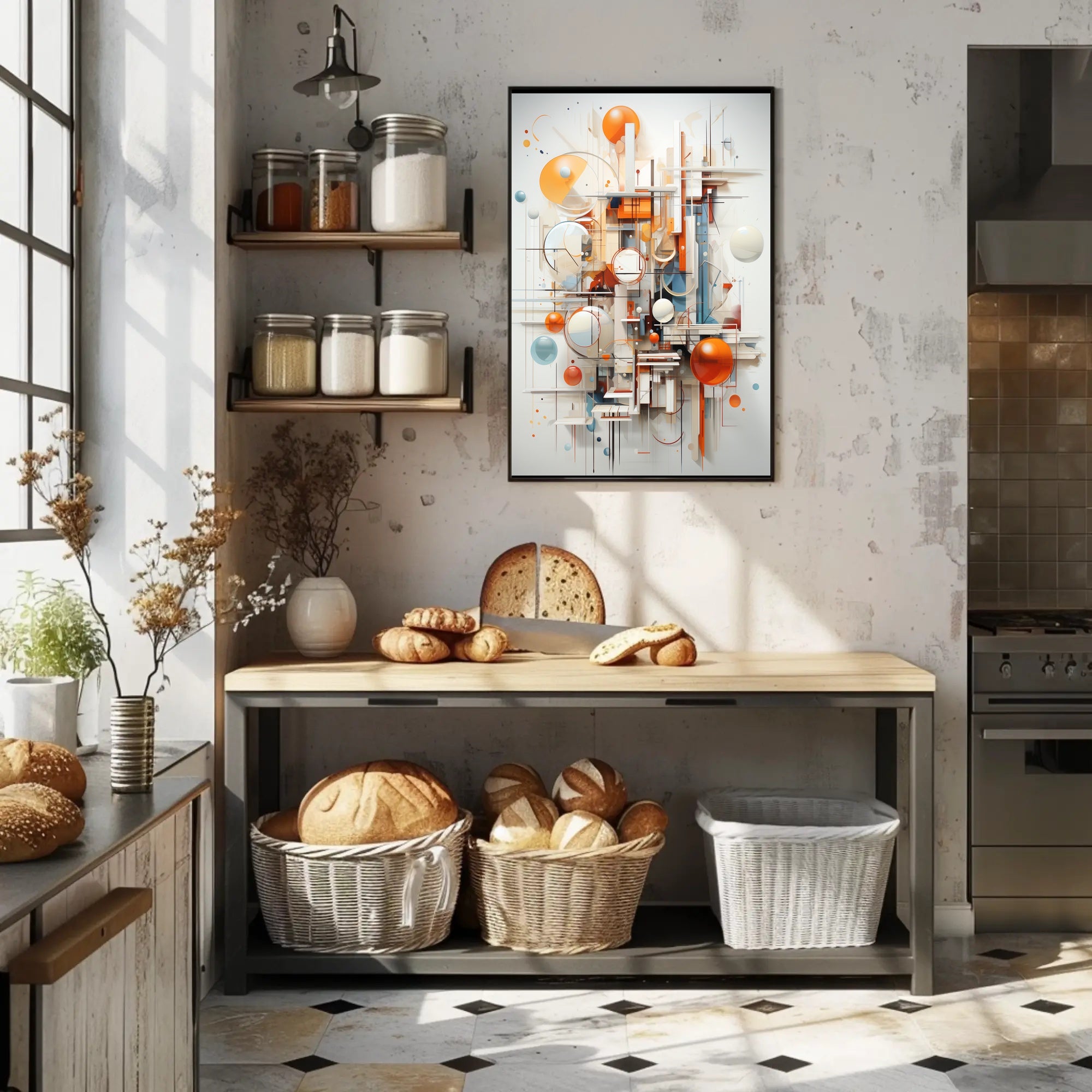 Modern Geometric Abstract Art Poster, Abstract, Artistic, or Pop Culture Poster