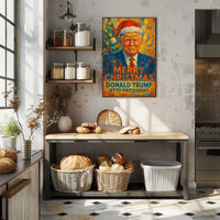 Donald Trump Christmas Stylized Portrait Political Poster