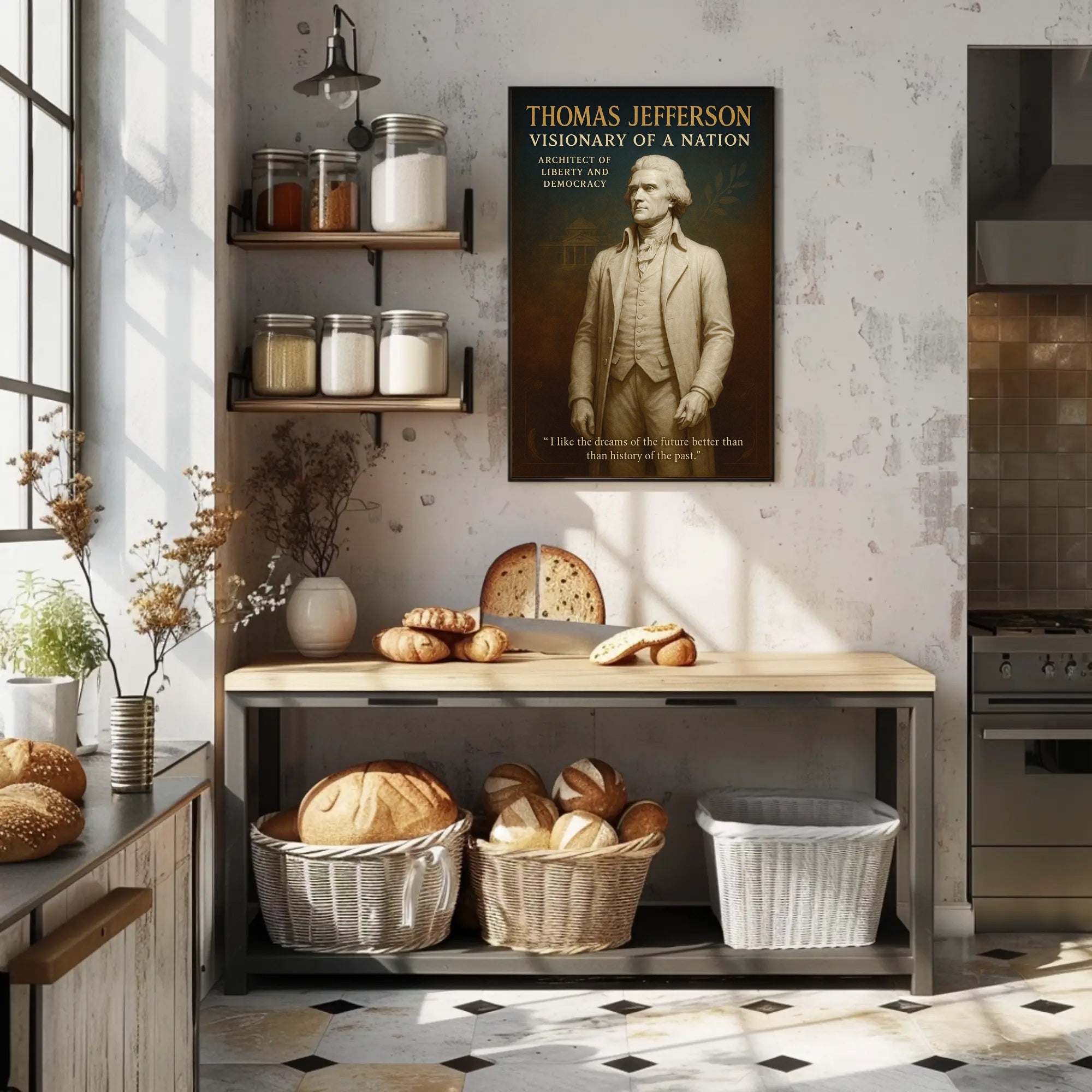 Thomas Jefferson Visionary Vintage Historical or Presidential Poster