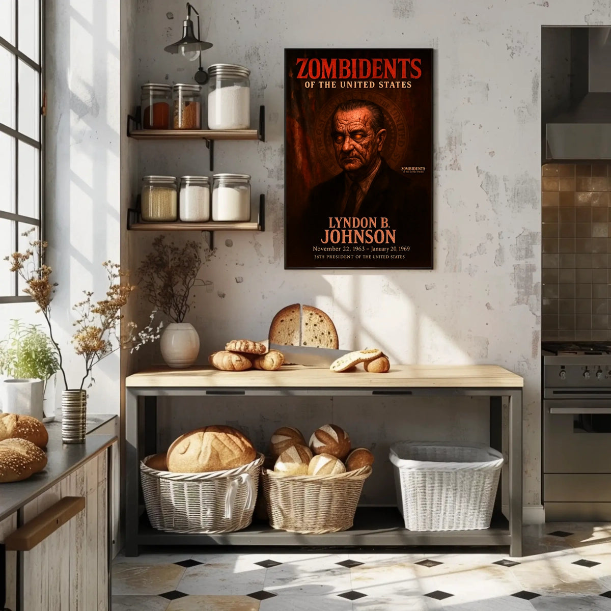 Lyndon B. Johnson 36th President of the United States Zombidents Poster Series