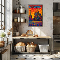 Moscow Skyline Art Poster