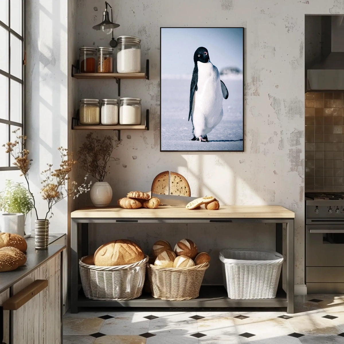 Curious Penguin Portrait Poster