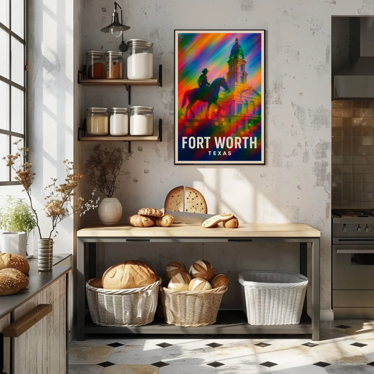 Fort Worth Texas Scenic Travel Photography Realism Poster