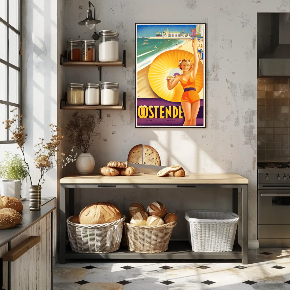 Ostende Belgian Beach Destination Poster