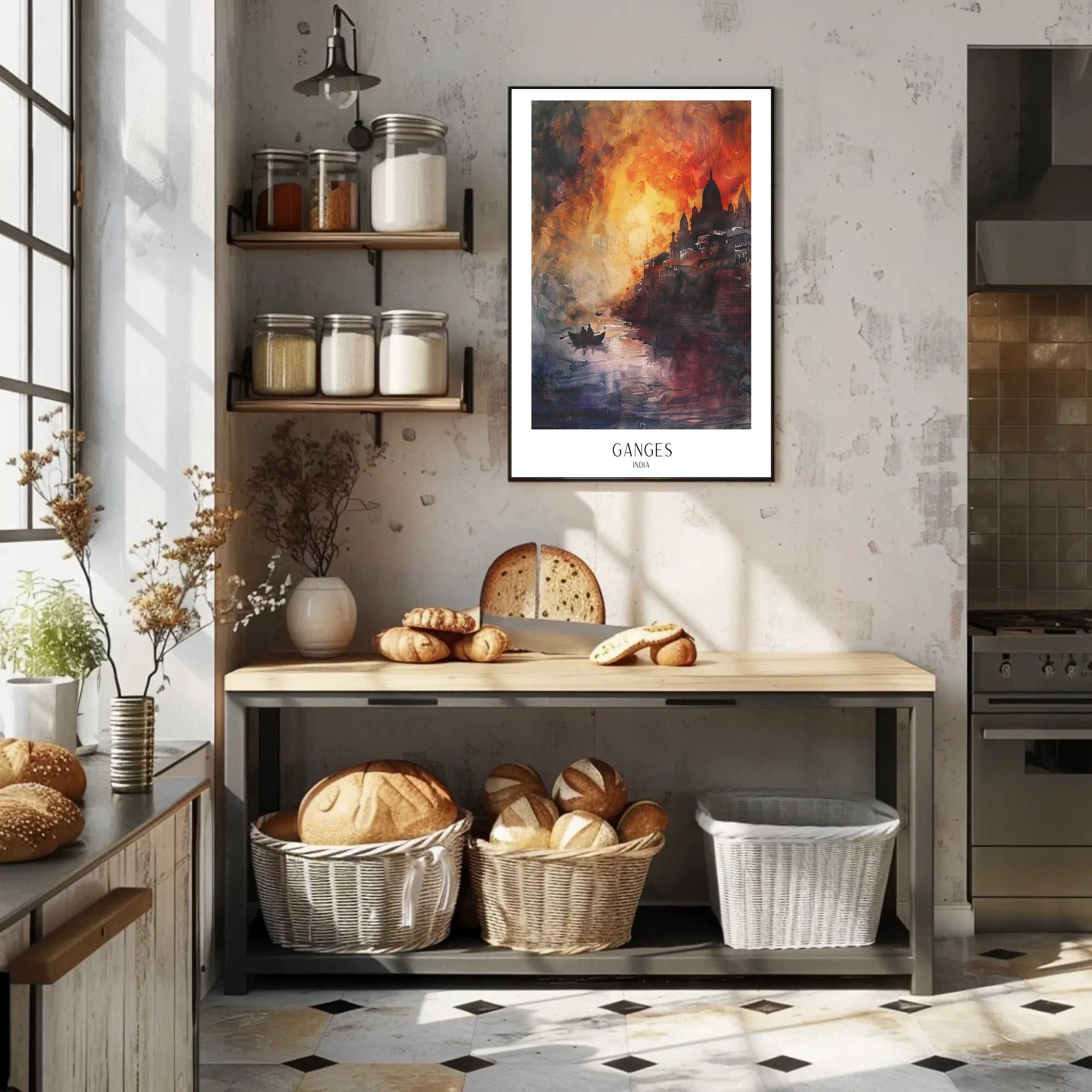 Ganges at Sunset Poster PosterGoat