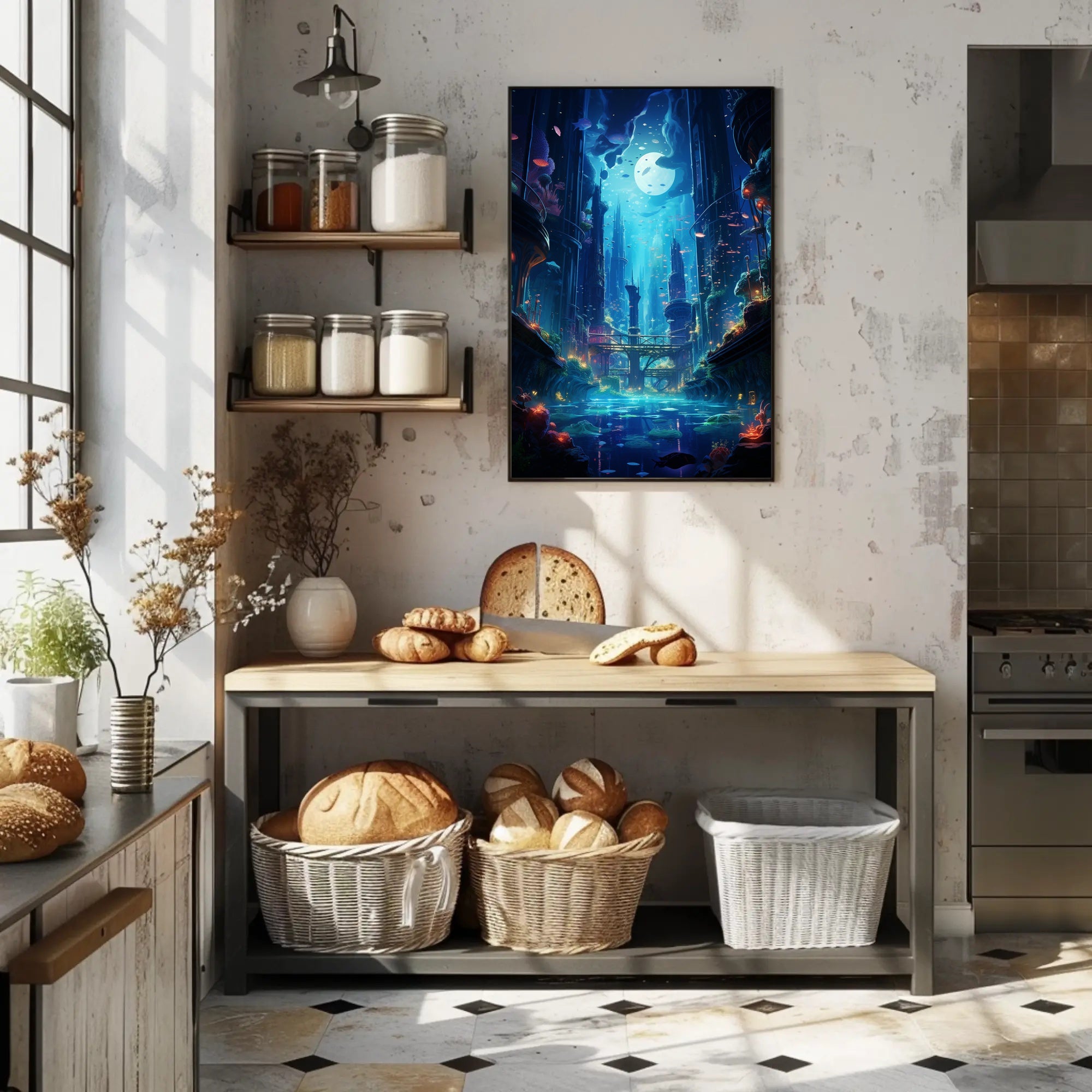 Enchanted Underwater Cityscape Poster