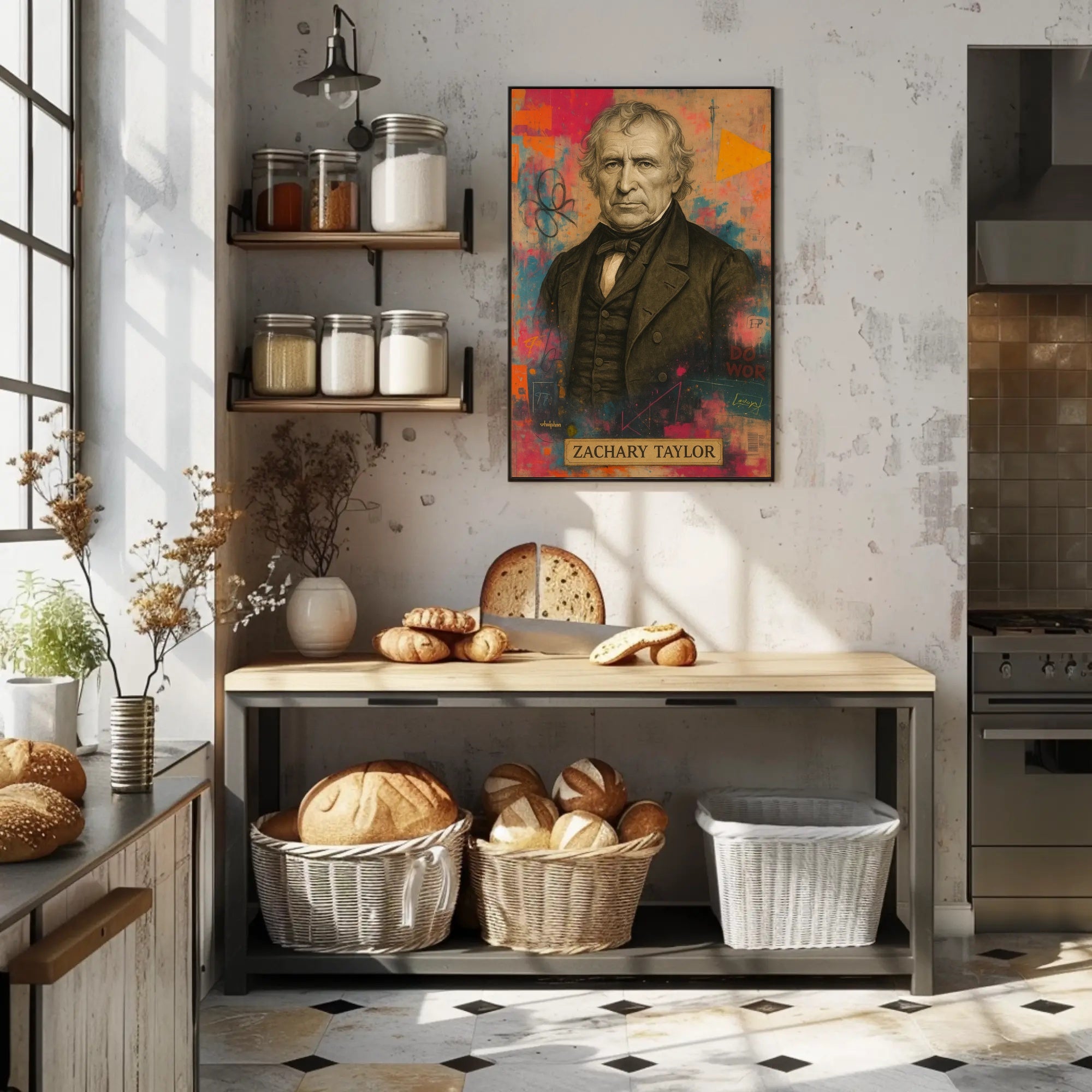 Zachary Taylor Portrait Artistic Abstract, Artistic, or Pop Culture Poster