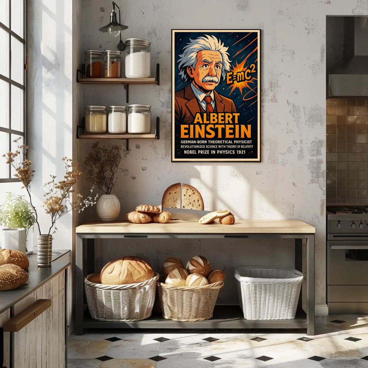 Einstein Theoretical Physicist Vintage Study Poster