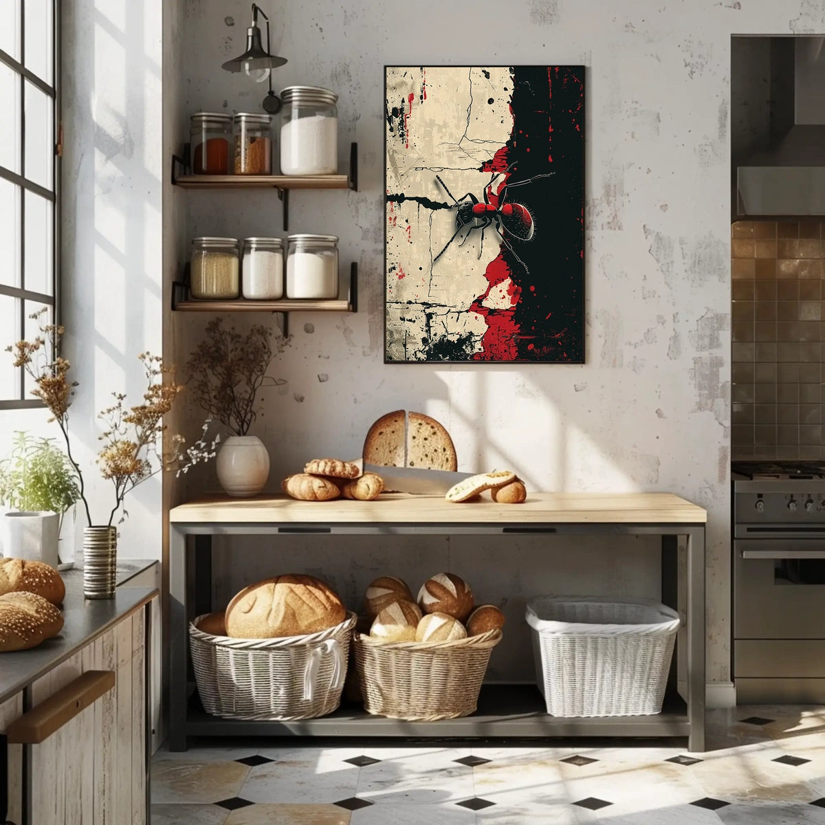 Ant On Abstract Canvas Abstract Poster