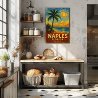 Naples Florida Brushstroke Art Poster
