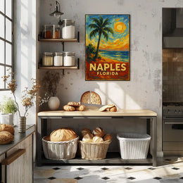 Naples Florida Brushstroke Art Poster