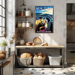 New York City Travel Glamorous Rail Poster Vintage Wall Art