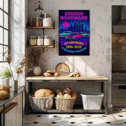 30th Anniversary Cruisin  Woodward Neon Pop Culture Poster