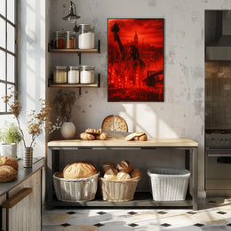 New York City Poster Abstract Dystopian Skyline Wall Art