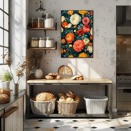 Floral Harmony in Modern Vintage Artistic Poster