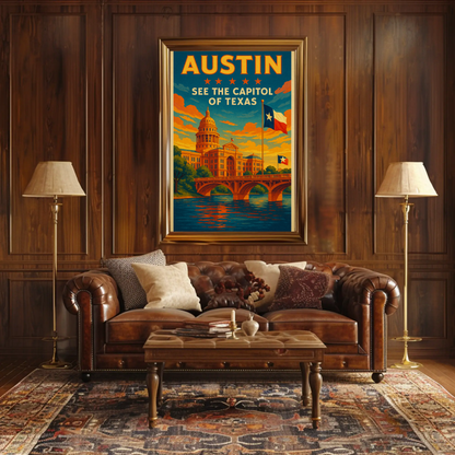 Austin Texas Capitol Travel Poster