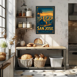 San Jose Skyline Wall Art Poster Modern Travel Print