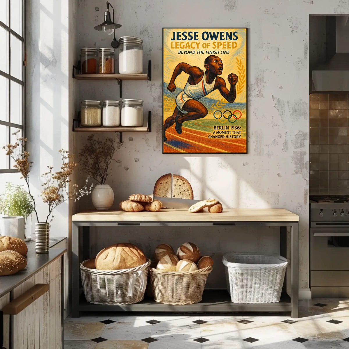 Jesse Owens Olympic Triumph Vintage Poster Print