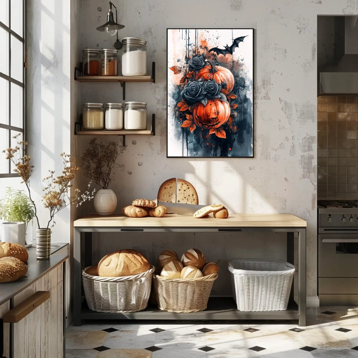 Halloween Night Horror Scene: Abstract, Artistic, or Pop Culture Poster