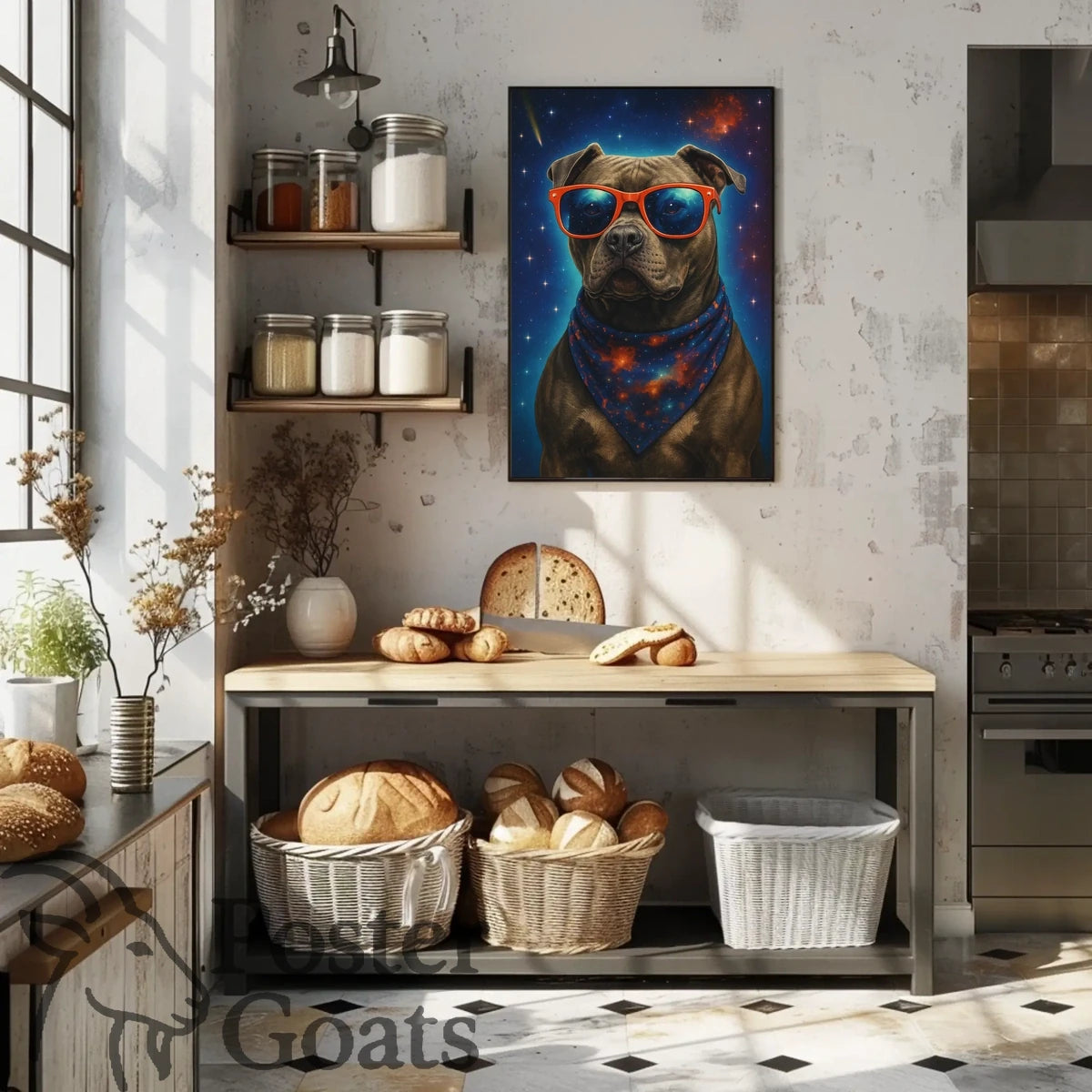 Stylish Cosmic Pup Space or Astronomy Poster