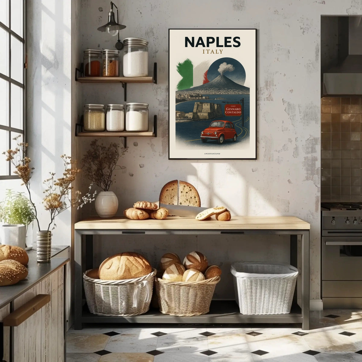 Naples, Italy A Culinary Journey Poster