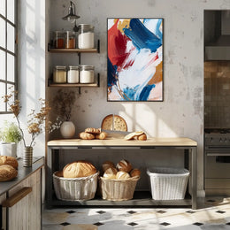Vibrant Composition Of Layered Paint Abstract Poster