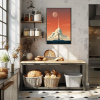 Vintage Space Shuttle Launch in Space or Astronomy Poster