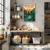 Oakland Cityscape Vintage Travel Poster Art Print