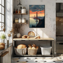 Golden Gate At Dusk Poster