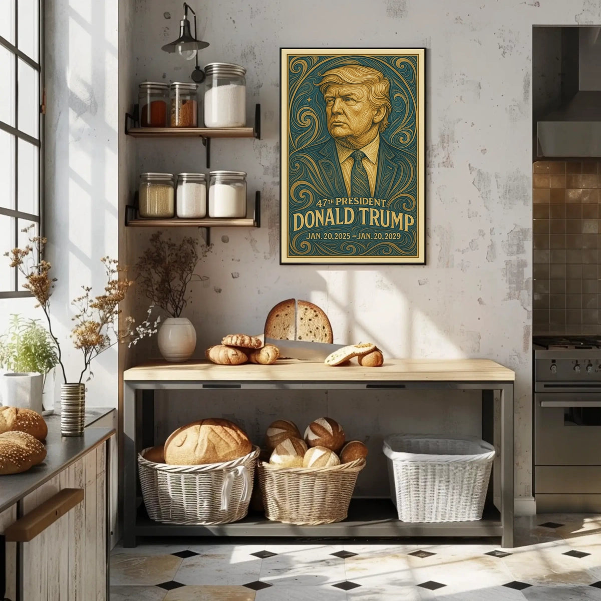 Donald Trump 47th President Pop Art Realism Decor Poster