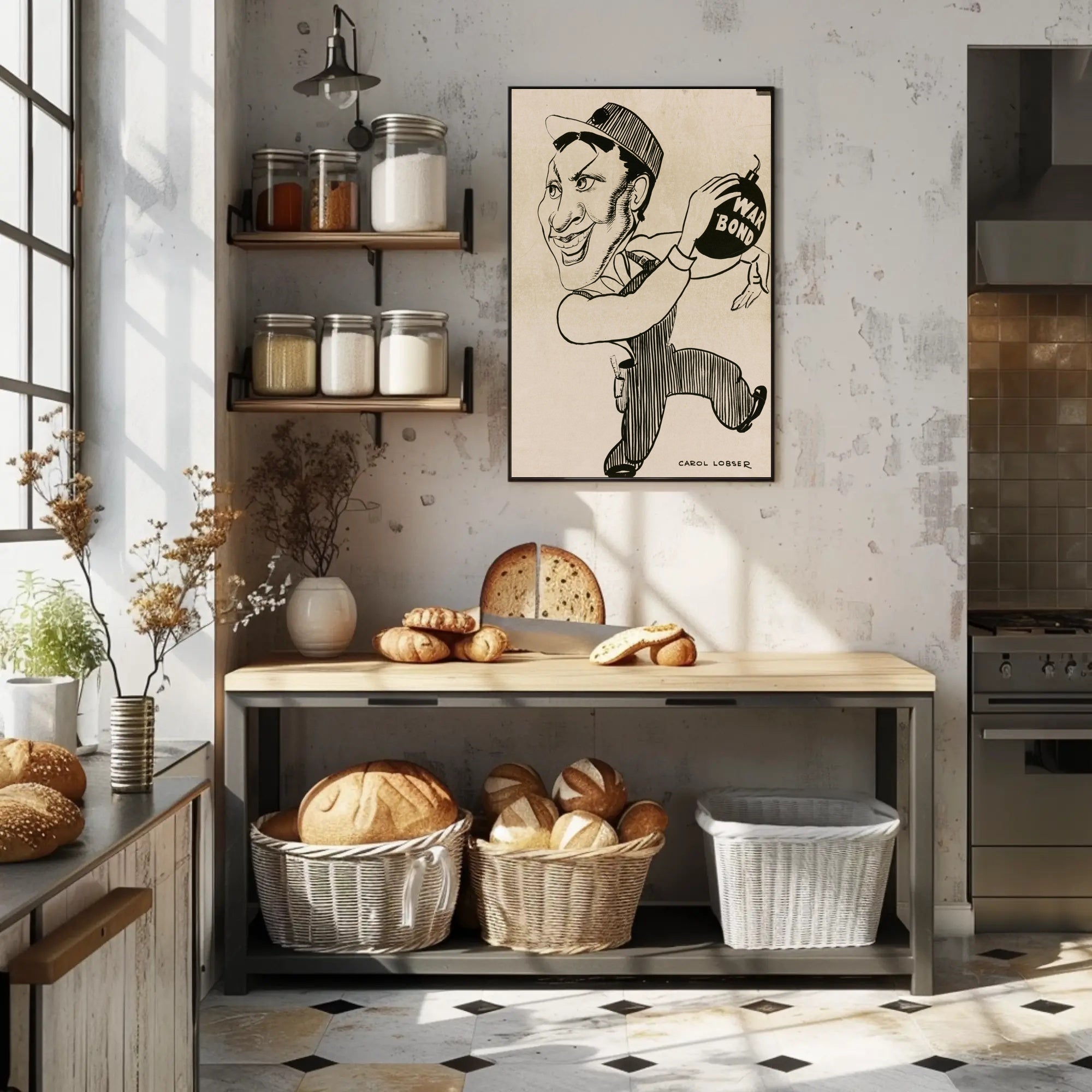 War Bond Caricature Poster PosterGoat