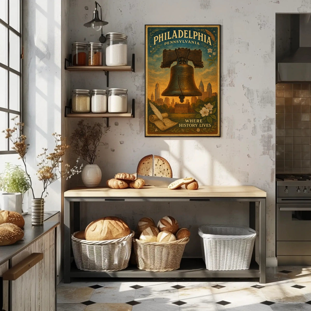 Liberty Bell Vintage Philadelphia Poster Art Print