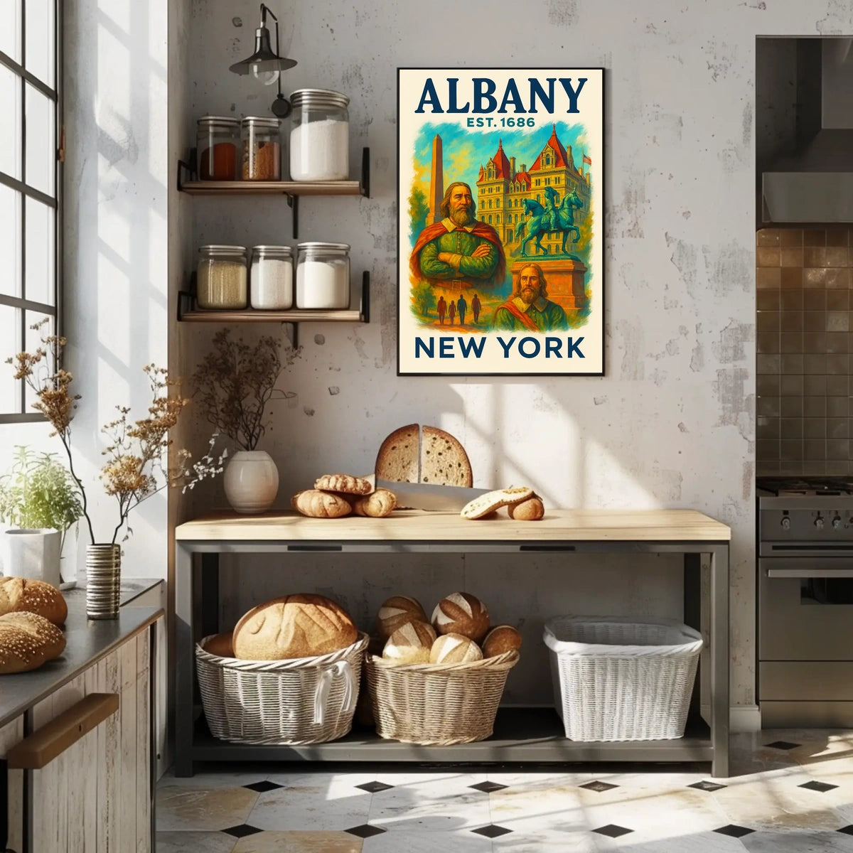 Albany History And Architecture Poster Vintage Wall Art