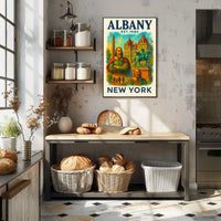 Albany History And Architecture Poster Vintage Wall Art