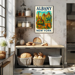 Albany History And Architecture Poster Vintage Wall Art