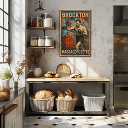 Brockton Boxing Heritage Vintage Wanderlust Poster