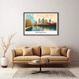 Melbourne's Vibrant Skyline: Urban or Cityscape Poster