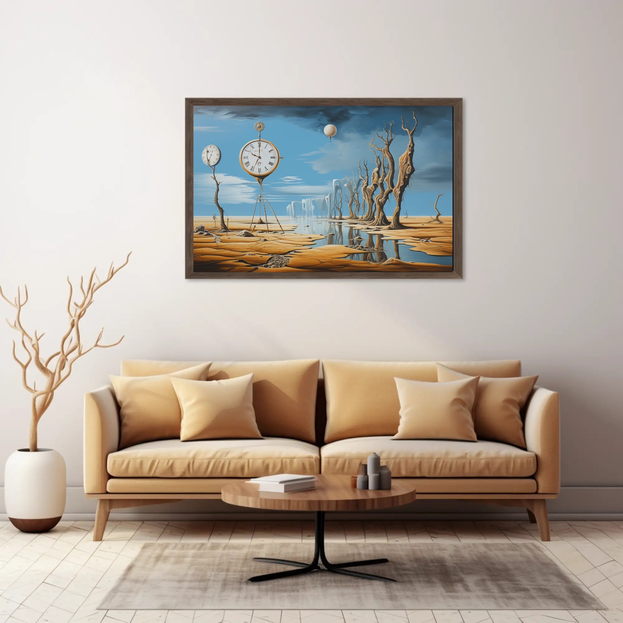 Surreal Time Distortion Desert Artistic Poster